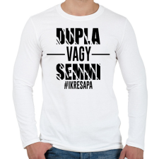 PRINTFASHION Dupla vagy semmi - #ikresapa - Férfi hosszú ujjú póló - Fehér férfi póló