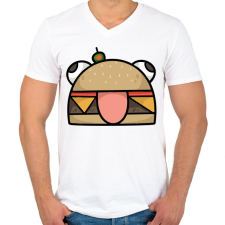 PRINTFASHION Durr Burger - Férfi V-nyakú póló - Fehér férfi póló