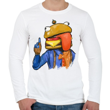 PRINTFASHION Durr Burger - Fortnite - Férfi hosszú ujjú póló - Fehér férfi póló