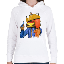 PRINTFASHION Durr Burger - Fortnite - Női kapucnis pulóver - Fehér női pulóver, kardigán