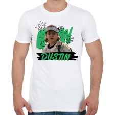 PRINTFASHION Dustin - Stranger Things - Férfi póló - Fehér férfi póló