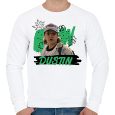 PRINTFASHION Dustin - Stranger Things - Férfi pulóver - Fehér férfi pulóver, kardigán