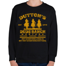 PRINTFASHION Dutton's Dude Ranch - Gyerek pulóver - Fekete