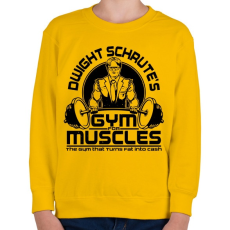 PRINTFASHION Dwight Schrute's Gym - Gyerek pulóver - Sárga