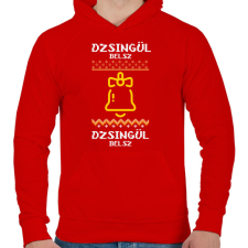 PRINTFASHION DZSINGÜL BELSZ - Férfi kapucnis pulóver - Piros férfi pulóver, kardigán