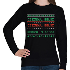 PRINTFASHION Dzsingül belsz karácsonyi póló - Női pulóver - Fekete női póló