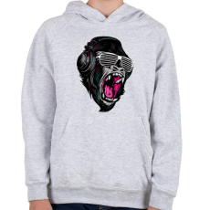 PRINTFASHION Dzsungel Party - Gyerek kapucnis pulóver - Sport szürke