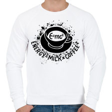 PRINTFASHION E=mc2, Energy=milkxcoffee2 - Férfi pulóver - Fehér férfi pulóver, kardigán