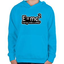 PRINTFASHION E=mc2 - Gyerek kapucnis pulóver - Azúrkék gyerek pulóver, kardigán