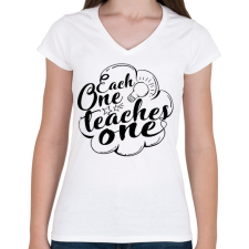 PRINTFASHION Each one..  - Női V-nyakú póló - Fehér női póló