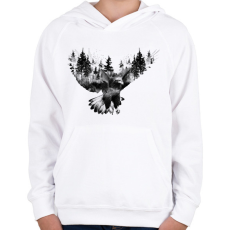 PRINTFASHION EagleForest - Gyerek kapucnis pulóver - Fehér