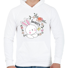 PRINTFASHION Easter Bunny  - Férfi kapucnis pulóver - Fehér férfi pulóver, kardigán