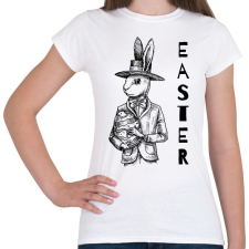 PRINTFASHION Easter - Elegáns nyúl - Női póló - Fehér női póló
