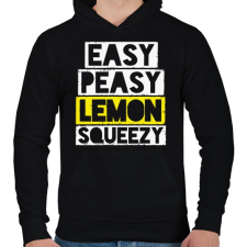 PRINTFASHION Easy peaasy - Férfi kapucnis pulóver - Fekete férfi pulóver, kardigán