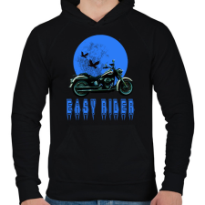 PRINTFASHION easy rider - Férfi kapucnis pulóver - Fekete férfi pulóver, kardigán
