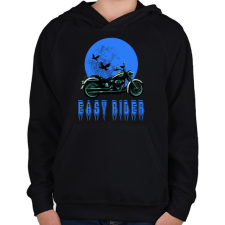 PRINTFASHION easy rider - Gyerek kapucnis pulóver - Fekete gyerek pulóver, kardigán