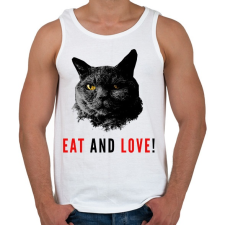 PRINTFASHION Eat and love - Férfi atléta - Fehér atléta, trikó