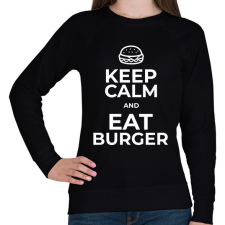 PRINTFASHION EAT BURGER - Női pulóver - Fekete női pulóver, kardigán
