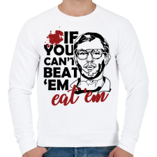 PRINTFASHION Eat 'em - Férfi pulóver - Fehér férfi pulóver, kardigán