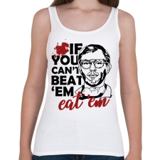 PRINTFASHION Eat 'em - Női atléta - Fehér női trikó