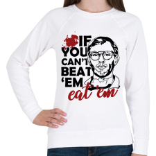 PRINTFASHION Eat 'em - Női pulóver - Fehér női pulóver, kardigán