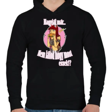 PRINTFASHION EAT - Férfi kapucnis pulóver - Fekete