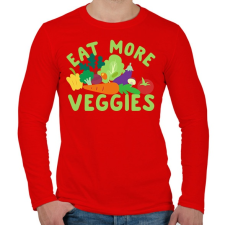 PRINTFASHION Eat healty  - Férfi hosszú ujjú póló - Piros férfi póló