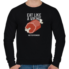 PRINTFASHION EAT LIKE A VIKING - Férfi pulóver - Fekete férfi pulóver, kardigán