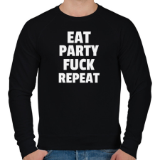 PRINTFASHION EAT PARTY FUCK REPEAT - Férfi pulóver - Fekete férfi pulóver, kardigán