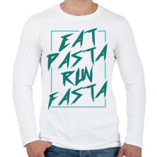 PRINTFASHION Eat pasta run fasta - Férfi hosszú ujjú póló - Fehér férfi póló