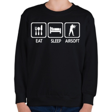 PRINTFASHION Eat Sleep Airsoft - Gyerek pulóver - Fekete gyerek pulóver, kardigán
