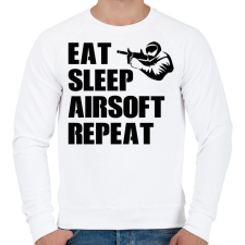 PRINTFASHION Eat, sleep, airsoft, repeat - Férfi pulóver - Fehér férfi pulóver, kardigán