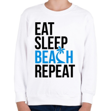 PRINTFASHION Eat Sleep Beach - Gyerek pulóver - Fehér gyerek pulóver, kardigán