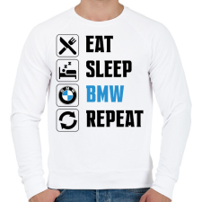 PRINTFASHION Eat Sleep Bmw - Férfi pulóver - Fehér férfi pulóver, kardigán