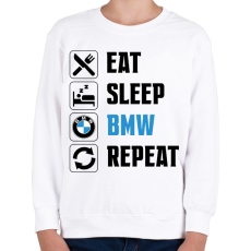 PRINTFASHION Eat Sleep Bmw - Gyerek pulóver - Fehér