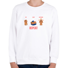 PRINTFASHION Eat sleep capybara - repeat - Gyerek pulóver - Fehér