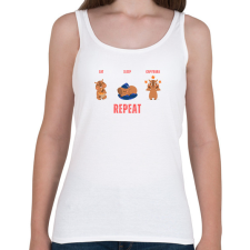 PRINTFASHION Eat sleep capybara - repeat - Női atléta - Fehér női trikó