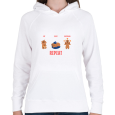 PRINTFASHION Eat sleep capybara - repeat - Női kapucnis pulóver - Fehér