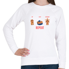 PRINTFASHION Eat sleep capybara - repeat - Női pulóver - Fehér női pulóver, kardigán