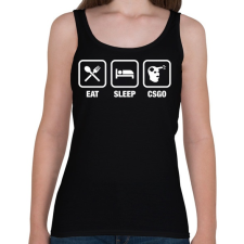 PRINTFASHION EAT SLEEP CSGO - Női atléta - Fekete női trikó