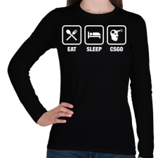 PRINTFASHION EAT SLEEP CSGO - Női hosszú ujjú póló - Fekete női póló