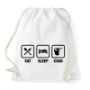 PRINTFASHION EAT SLEEP CSGO - Sportzsák, Tornazsák - Fehér