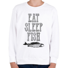 PRINTFASHION Eat, sleep, fish. - Gyerek pulóver - Fehér gyerek pulóver, kardigán