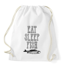 PRINTFASHION Eat, sleep, fish. - Sportzsák, Tornazsák - Fehér tornazsák
