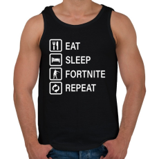 PRINTFASHION Eat Sleep Fortnite Repeat - Fehér - Férfi atléta - Fekete