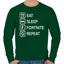 PRINTFASHION Eat Sleep Fortnite Repeat - Fehér - Férfi pulóver - Sötétzöld férfi pulóver, kardigán