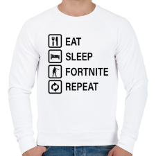 PRINTFASHION Eat Sleep Fortnite Repeat - Fekete - Férfi pulóver - Fehér férfi pulóver, kardigán