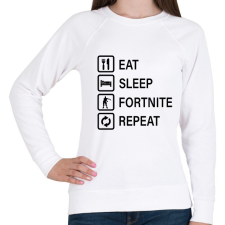 PRINTFASHION Eat Sleep Fortnite Repeat - Fekete - Női pulóver - Fehér női pulóver, kardigán