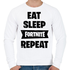 PRINTFASHION Eat-Sleep-Fortnite-Repeat - Férfi pulóver - Fehér férfi pulóver, kardigán