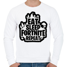 PRINTFASHION Eat Sleep Fortnite Repeat - Férfi pulóver - Fehér